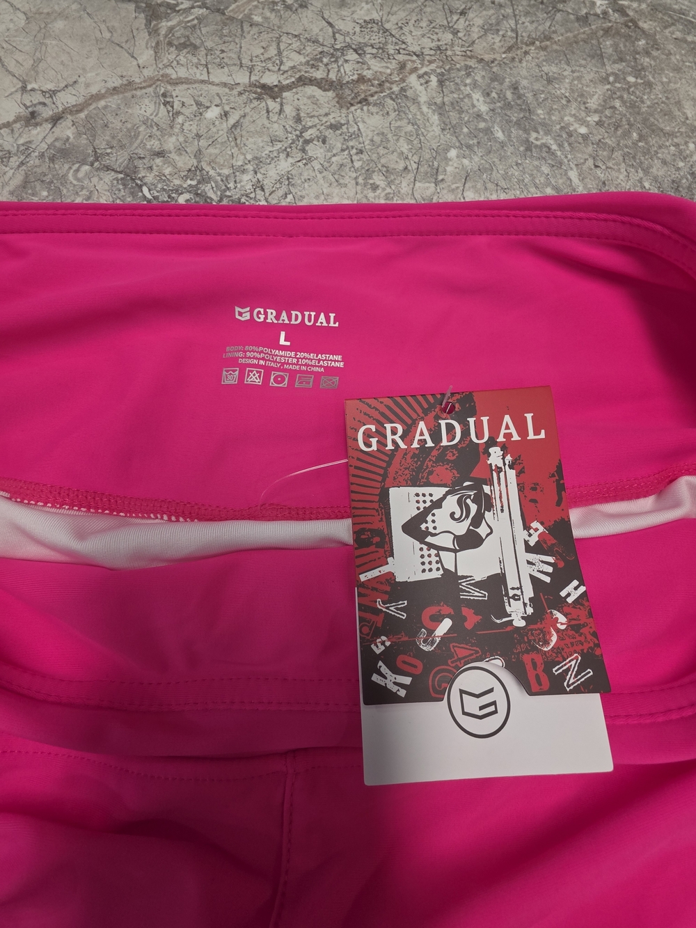 High-Waist Athletic Shorts in Fuchsia Pink With Built In Lining - Picture 3 of 6